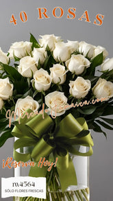 Danza con 40 rosas blancas